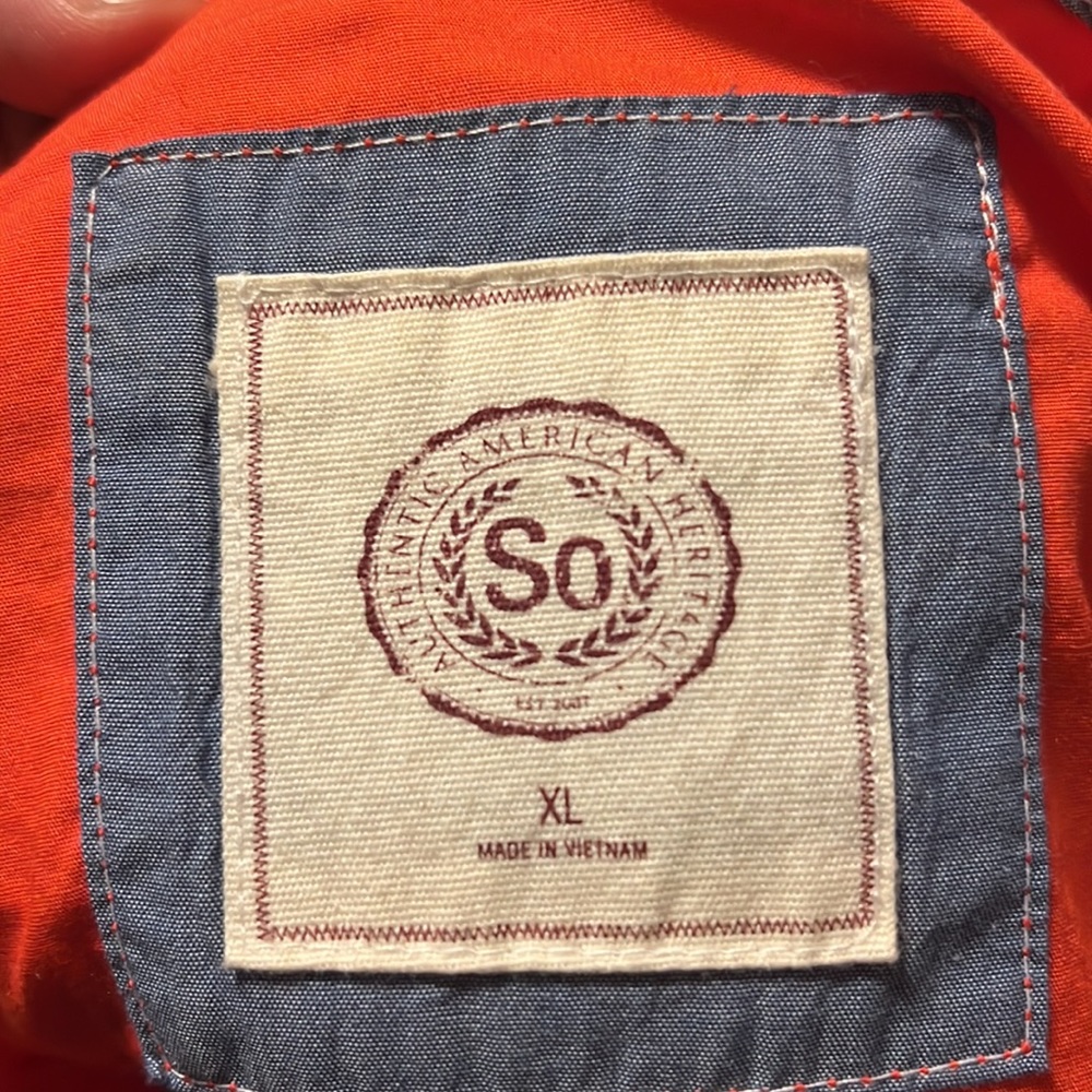 SO orange 100% cotton lightweight hooded jacket - Picture 9 of 11